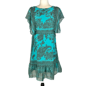 One World turquoise paisley dress